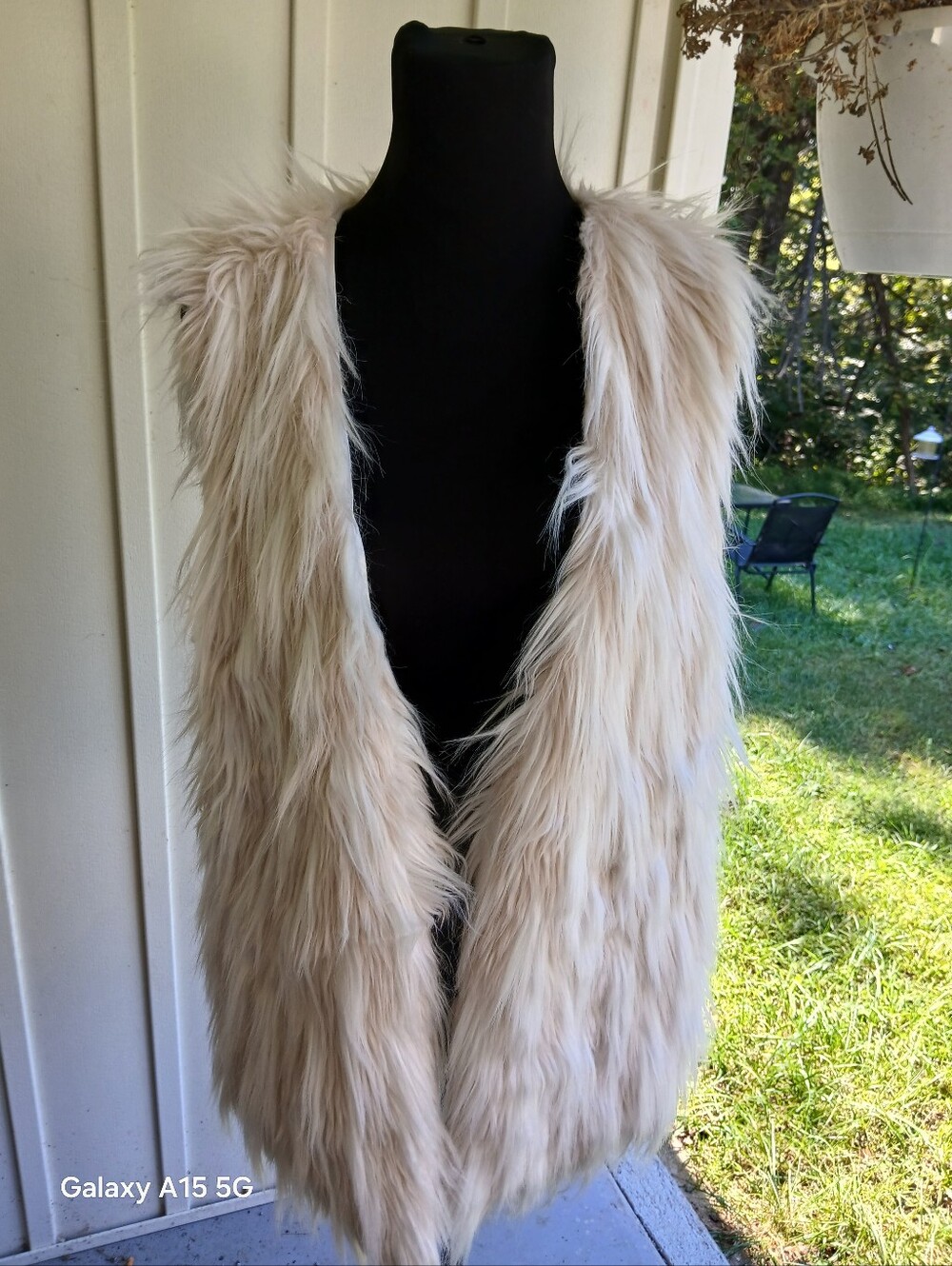 Grace Elements Cream Faux Fur Open Front Vest